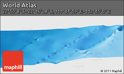 Shaded Relief Panoramic Map of the Area around 22° 33' 23" S, 112° 16' 30" E