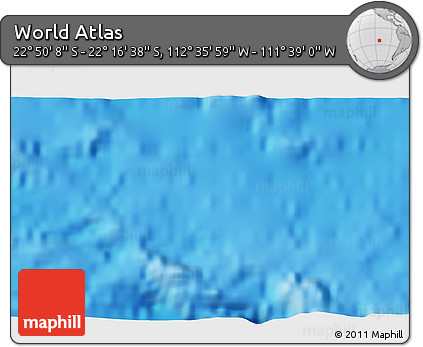 Physical 3D Map of the Area around 22° 33' 23" S, 112° 7' 30" W