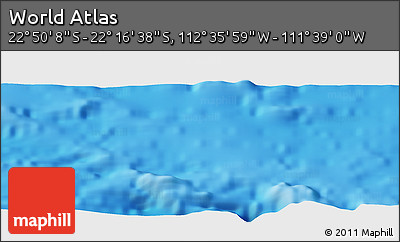 Physical Panoramic Map of the Area around 22° 33' 23" S, 112° 7' 30" W