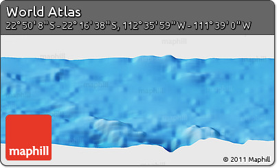 Physical Panoramic Map of the Area around 22° 33' 23" S, 112° 7' 30" W