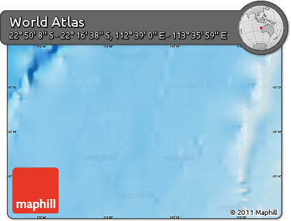 Physical Map of the Area around 22° 33' 23" S, 113° 7' 30" E