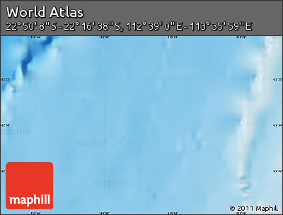 Physical Map of the Area around 22° 33' 23" S, 113° 7' 30" E