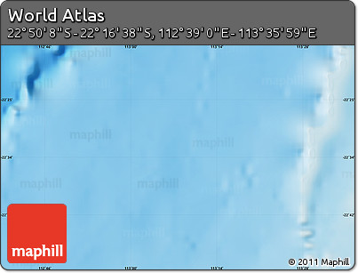 Physical Map of the Area around 22° 33' 23" S, 113° 7' 30" E