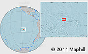 Gray Location Map of the area around 22° 33' 23" S, 115° 31' 30" W, hill shading