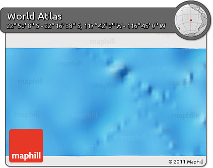 Physical 3D Map of the Area around 22° 33' 23" S, 117° 13' 29" W