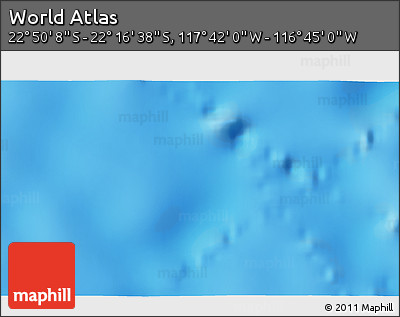 Physical 3D Map of the Area around 22° 33' 23" S, 117° 13' 29" W