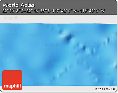 Physical 3D Map of the Area around 22° 33' 23" S, 117° 13' 29" W