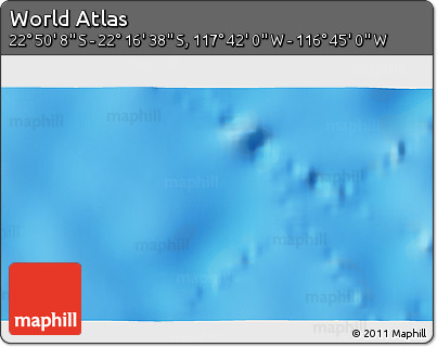 Shaded Relief 3D Map of the Area around 22° 33' 23" S, 117° 13' 29" W