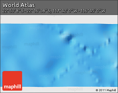 Shaded Relief 3D Map of the Area around 22° 33' 23" S, 117° 13' 29" W