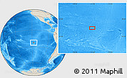 Shaded Relief Location Map of the area around 22° 33' 23" S, 117° 13' 29" W