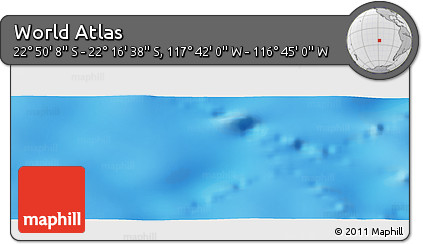 Shaded Relief Panoramic Map of the Area around 22° 33' 23" S, 117° 13' 29" W