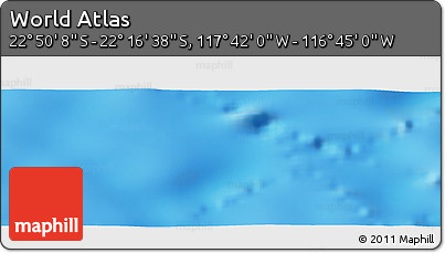 Shaded Relief Panoramic Map of the Area around 22° 33' 23" S, 117° 13' 29" W