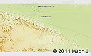 Physical 3D Map of the area around 22° 33' 23" S, 119° 4' 29" E