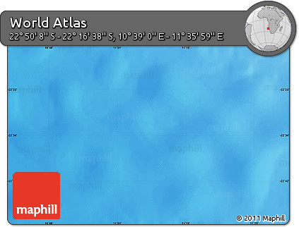 Physical Map of the Area around 22° 33' 23" S, 11° 7' 30" E