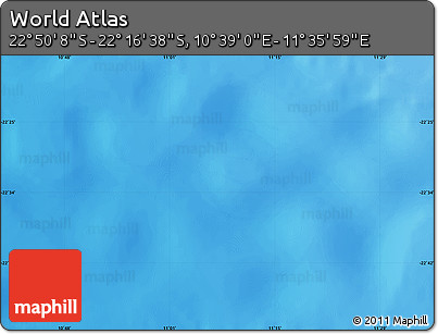 Physical Map of the Area around 22° 33' 23" S, 11° 7' 30" E