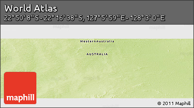 Physical Panoramic Map of the Area around 22° 33' 23" S, 127° 34' 30" E