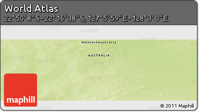 Physical Panoramic Map of the Area around 22° 33' 23" S, 127° 34' 30" E