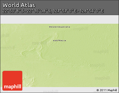 Physical 3D Map of the Area around 22° 33' 23" S, 128° 25' 30" E