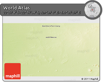 Physical 3D Map of the Area around 22° 33' 23" S, 130° 7' 30" E