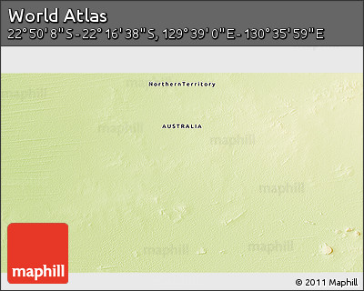 Physical 3D Map of the Area around 22° 33' 23" S, 130° 7' 30" E
