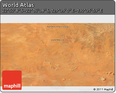 Satellite 3D Map of the Area around 22° 33' 23" S, 130° 7' 30" E