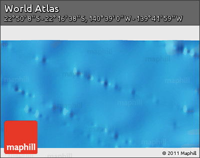 Physical 3D Map of the Area around 22° 33' 23" S, 140° 10' 30" W