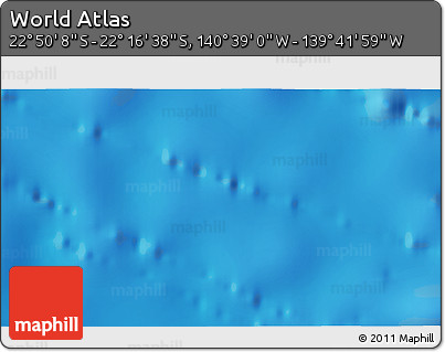 Physical 3D Map of the Area around 22° 33' 23" S, 140° 10' 30" W