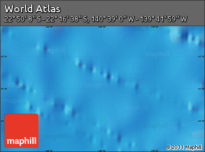 Physical Map of the Area around 22° 33' 23" S, 140° 10' 30" W