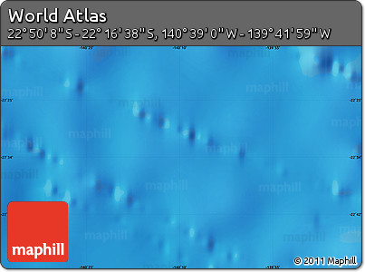 Physical Map of the Area around 22° 33' 23" S, 140° 10' 30" W
