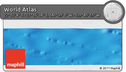Shaded Relief Panoramic Map of the Area around 22° 33' 23" S, 140° 10' 30" W