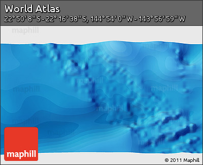 Political 3D Map of the Area around 22° 33' 23" S, 144° 25' 30" W