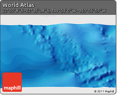 Political 3D Map of the Area around 22° 33' 23" S, 144° 25' 30" W