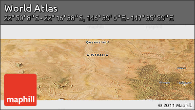 Satellite Panoramic Map of the Area around 22° 33' 23" S, 147° 7' 30" E