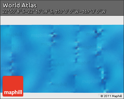 Physical 3D Map of the Area around 22° 33' 23" S, 149° 31' 30" W