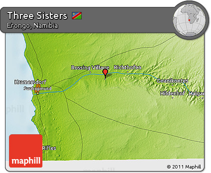 Physical 3D Map of Three Sisters