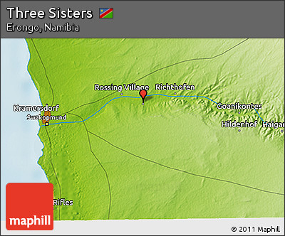 Physical 3D Map of Three Sisters
