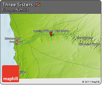 Physical 3D Map of Three Sisters