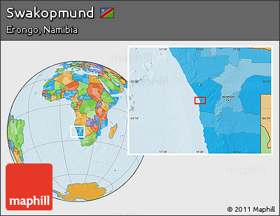 Political Location Map of Swakopmund