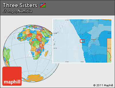 Political Location Map of Three Sisters