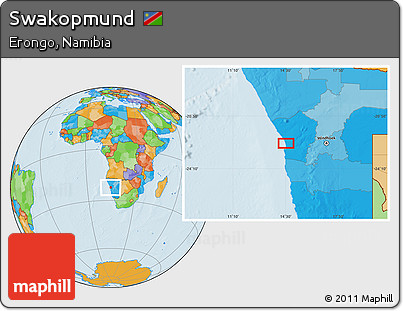 Political Location Map of Swakopmund