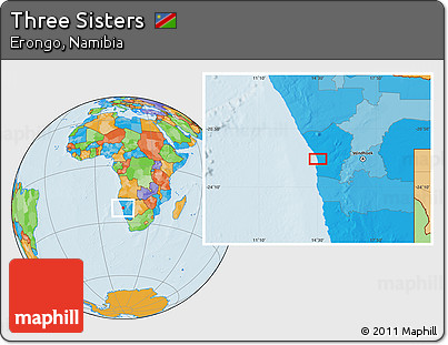 Political Location Map of Three Sisters