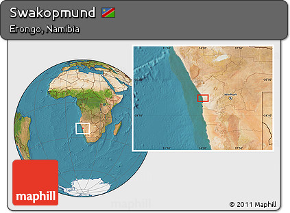 Satellite Location Map of Swakopmund
