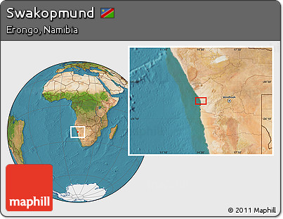 Satellite Location Map of Swakopmund