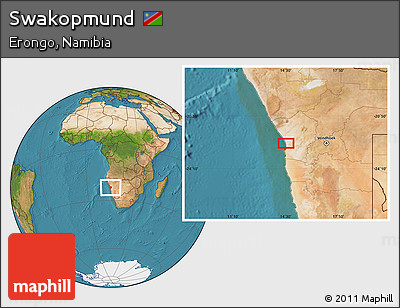 Satellite Location Map of Swakopmund