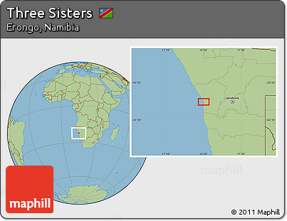Savanna Style Location Map of Three Sisters