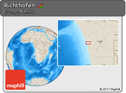 Shaded Relief Location Map of Richthofen