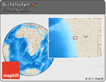 Shaded Relief Location Map of Richthofen