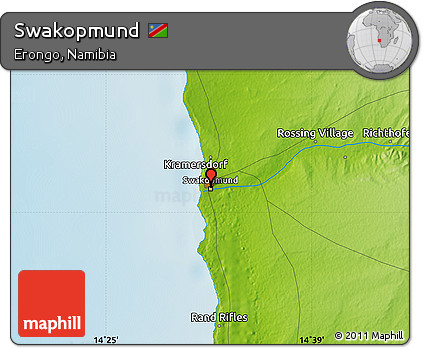 Physical Map of Swakopmund