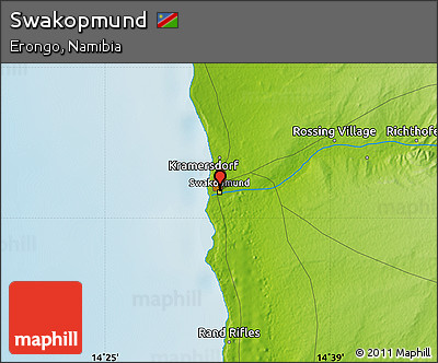 Physical Map of Swakopmund