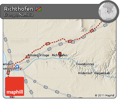 Shaded Relief Map of Richthofen